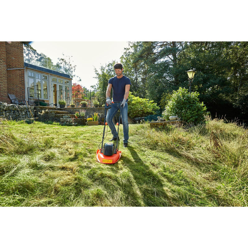 Load image into Gallery viewer, Black+decker 1200w 30cm zweefmaaier grasmaaier (oranje zwart)
