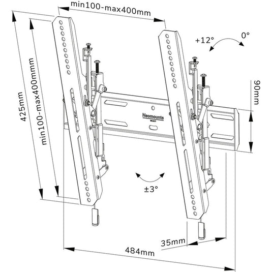 Neomounts select wl35s-850bl14 tv wandsteun bevestiging (zwart)