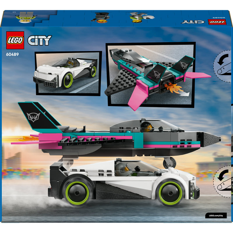 Load image into Gallery viewer, Lego city 60489 straalvliegtuig vs. sportauto
