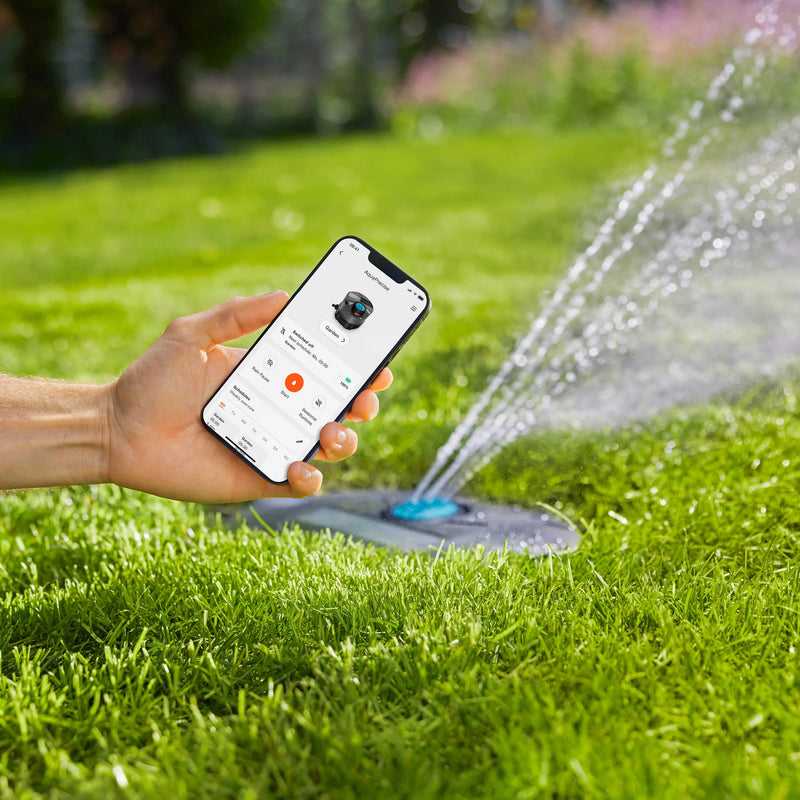 Load image into Gallery viewer, Gardena complete set pipeline irrigatiesysteem aquaprecise op zonne-energie voor gazon sprinklersysteem (grijs turquoise)
