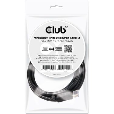 Club 3d mini displayport - displayport 1.2 kabel (zwart, 2 meter)
