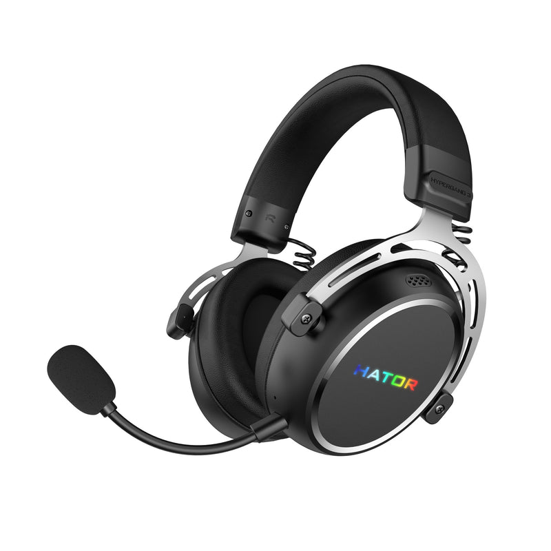 Load image into Gallery viewer, Hator hypergang 3 wireless over-ear gaming headset (zwart, rgb, 2.4ghz bluetooth usb)
