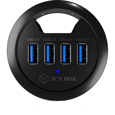 Icy box ib-hub1403 usb-hub (zwart, 4x usb 3.0)