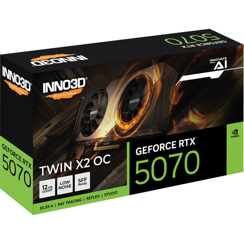 Load image into Gallery viewer, Inno3d geforce rtx 5070 twin x2 oc grafische kaart (zwart, dlss 4, 3x displayport, 1x hdmi 2.1)
