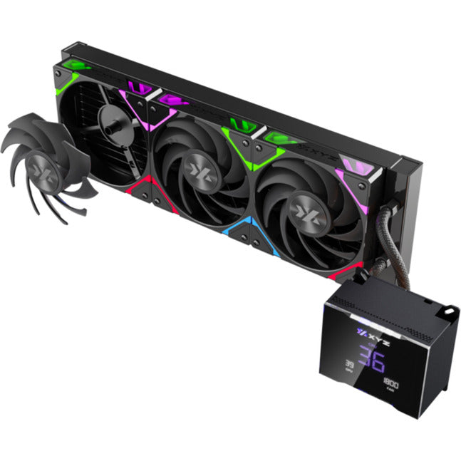 Afbeelding laden in galerijviewer, Xyz pc gear hydrotemp aio 360 waterkoeling (zwart, argb, pwm)
