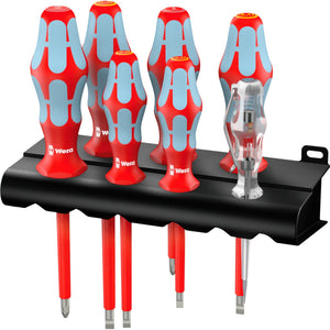 Wera 3160 i 7 schroevendraaierset kraftform plus, roestvrij staal + rek (rood blauw, 7-delig)