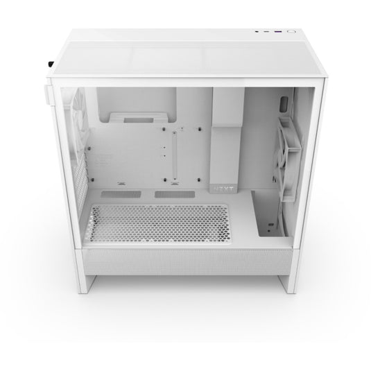 Nzxt h5 flow v2 midi tower behuizing (wit | 1x usb-a | 1x usb-c | tempered glass)