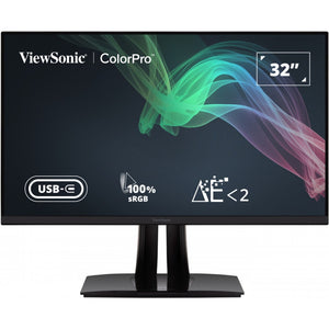Viewsonic vp3256-4k 31.5 monitor (zwart (mat), 1x displayport, 2x hdmi, 1x usb-c, 2x usb-a)