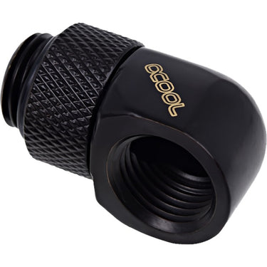 Alphacool eiszapfen l-connector rotatable g1 4 ag to g1 4 ig aansluiting (zwart)