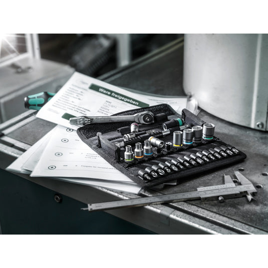 Wera 8100 sa 7 zyklop metal-ratelset doorsteekvierkant 1 4 gereedschapsset (28-delig)