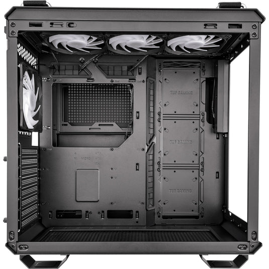 Asus tuf gaming gt502 plus midi tower behuizing (zwart | 2x usb-a | 1x usb-c | tempered glass)