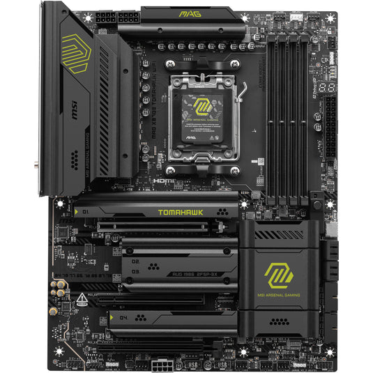 Msi mag x870e tomahawk wifi socket am5 moederbord (zwart, 5gb-lan, wi-fi 7, bt, sound, atx)