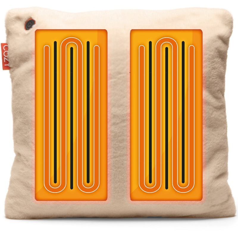 Load image into Gallery viewer, Cozy una teddy 45 x 45 cm draadloos warmtekussen (lichtbeige, powerbank 5000 mah)
