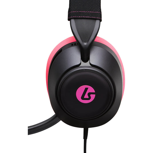 Powera lucidsound ls10 bedrade gamingheadset - middernachtelijke branding over-ear gaming headset (zwart roze, playstation 5, playstation 4, xbox series x|s, xbox one, pc, mobiel)