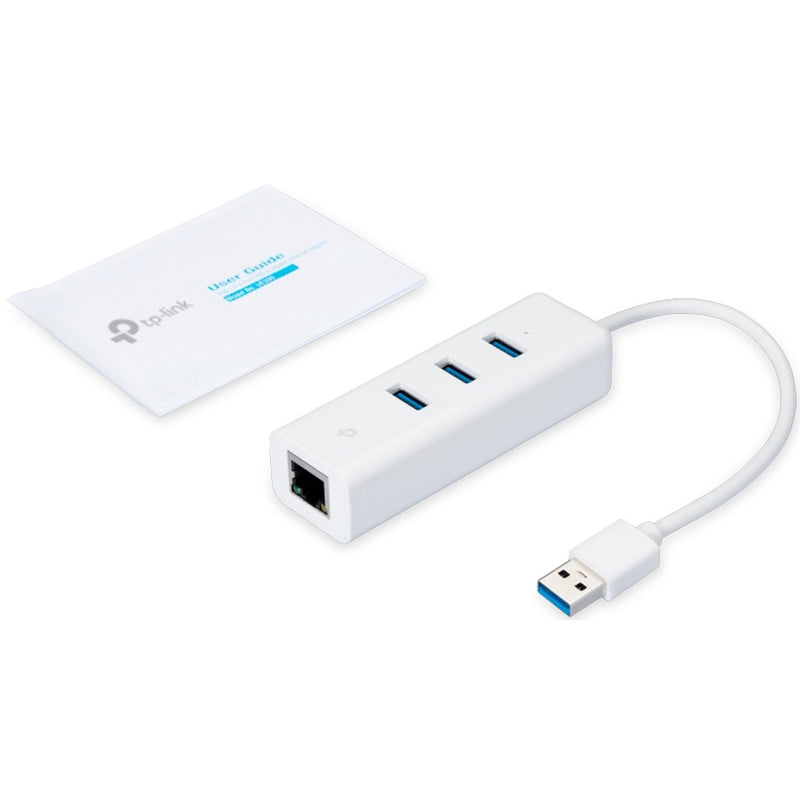 Load image into Gallery viewer, Tp-link ue330 3-port usb 3.0 + gigabit lan usb-hub (wit)
