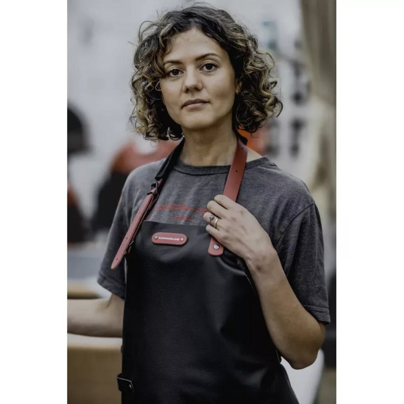 Load image into Gallery viewer, Kamado joe leren schort (bruin, one size fits all)
