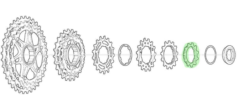 Load image into Gallery viewer, Shimano sprocket 11t with spacer for cs-m771-10 bj bk
