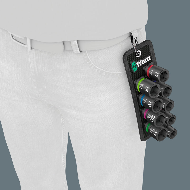 Load image into Gallery viewer, Wera belt c impaktor 1 doppenset, 1 2 dopsleutel (zwart, 9-delig, voor slagmoersleutels)
