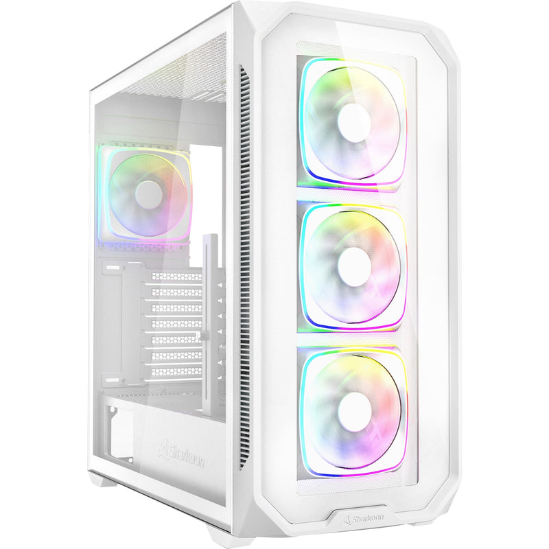 Load image into Gallery viewer, Sharkoon ak5g rgb midi tower behuizing (wit | 2x usb-a | 1x usb-c | rgb | tempered glass)
