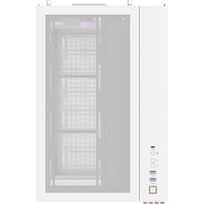 Load image into Gallery viewer, Thermaltake view 380 ws argb snow midi tower behuizing (wit houtkleur | 2x usb-a | 1x usb-c | rgb | tempered glass)
