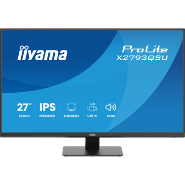 Iiyama prolite x2793qsu-b1 27 monitor (zwart (mat), hdmi, displayport, usb, audio)
