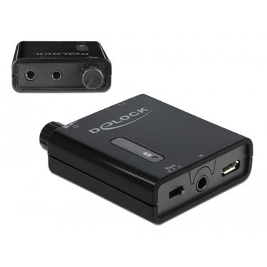 Delock portable stereo hoofdtelefoon versterker (zwart)