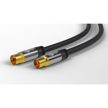Goobay tv antennekabel (zwart, 10 meter, 135 db)