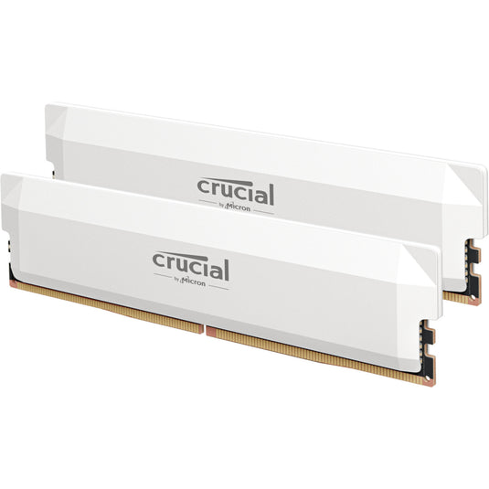 Crucial 32 gb ddr5-6000 (2x 16 gb) kit werkgeheugen (wit, cp2k16g60c36u5w, pro oc, xmp 3.0, expo)