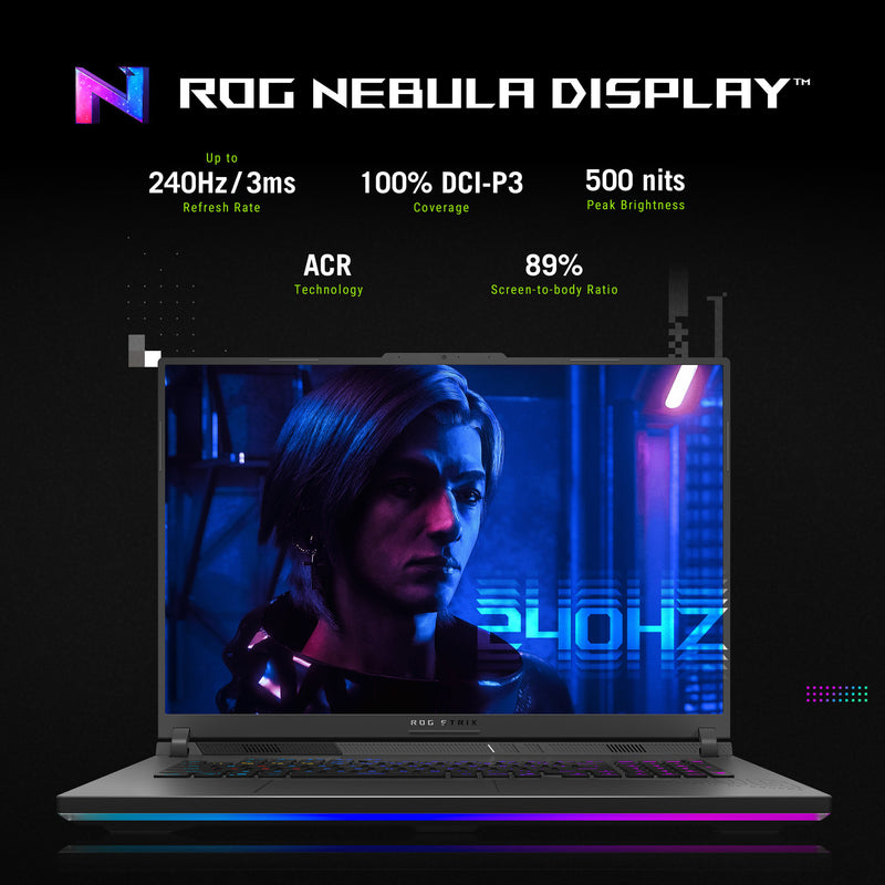 Load image into Gallery viewer, Asus rog strix g18 g814pp-s8075w 18 gaming laptop (grijs | r9 8940hx | rtx 5070 | 32 gb | 1 tb ssd)
