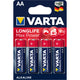 Varta longlife max power aa (lr06) batterij (4 stuks)