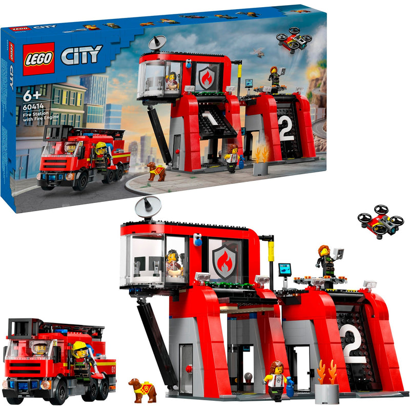 Load image into Gallery viewer, Lego city 60414 brandweerkazerne en brandweerauto
