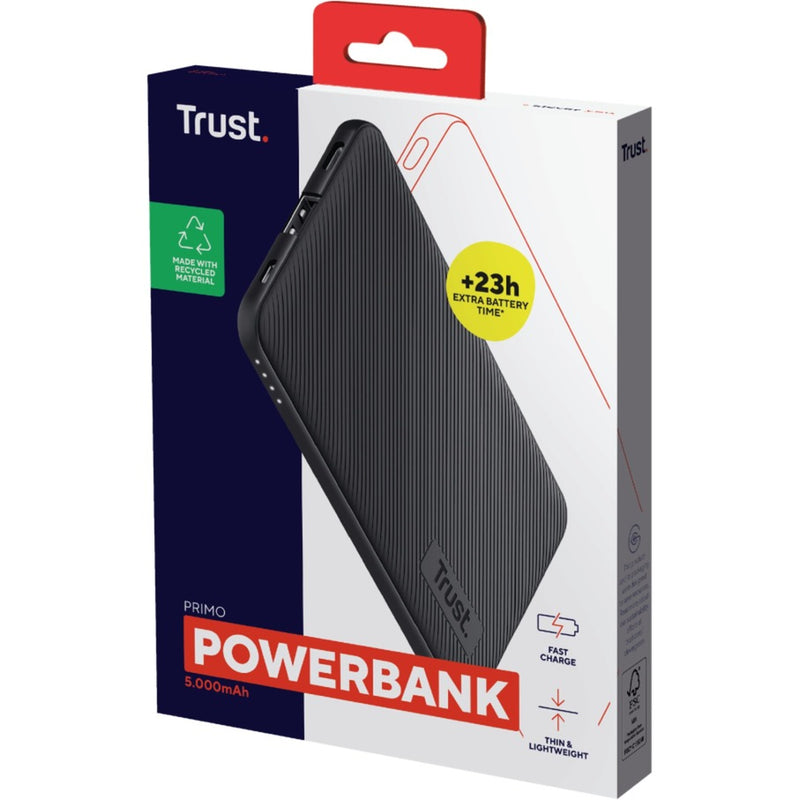 Load image into Gallery viewer, Trust primo 5.000 mah eco powerbank (zwart)
