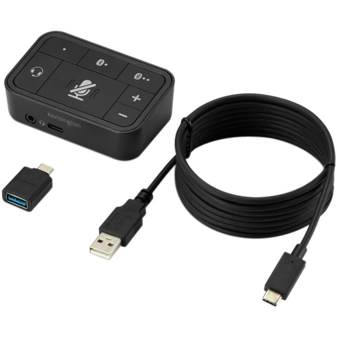 Load image into Gallery viewer, Kensington universal 3-in-1 pro audio headset switch (bluetooth, usb, 3,5mm audio)
