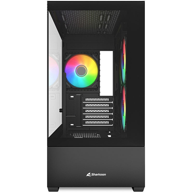 Load image into Gallery viewer, Sharkoon mk6 rgb mini tower behuizing (zwart | 2x usb-a | 1x usb-c | rgb | tempered glass)
