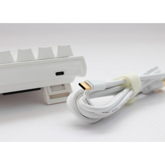 Ducky one 2 pro mini white classic, gaming toetsenbord (wit, us lay-out, cherry mx silent red, rgb led, double-shot pbt, quack mechanics, 60%)