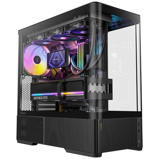 Antec c6 curve argb midi tower behuizing (zwart | 2x usb-a | 1x usb-c | tempered glass)