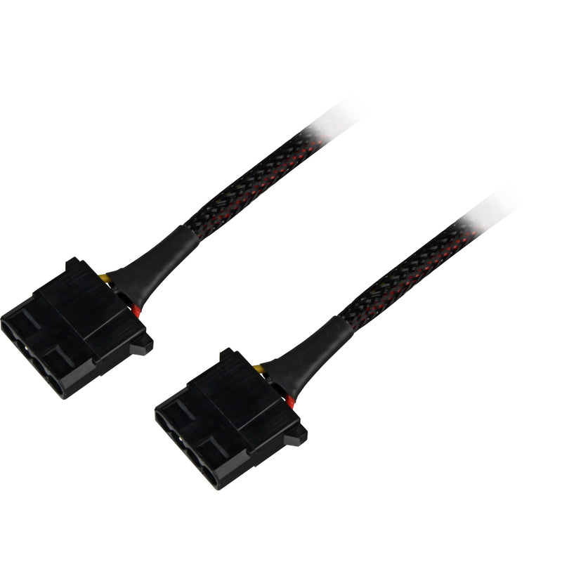 Load image into Gallery viewer, Sharkoon 5,25 4-pin (male) naar 5,25 4-pin (female) y-stroomsplitterkabel (zwart, 15 centimeter)
