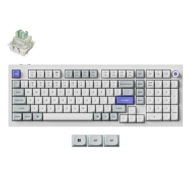 Keychron q5 he 8k magnetic switch keyboard (wit, us lay-out (qwerty), ultra-fast lime, 96%, rgb leds, osa double-shot pbt, hot swap, knob)