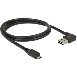 Delock easy-usb-a 2.0 male > easy-usb micro-usb-b 2.0 male kabel (zwart, 1 meter)