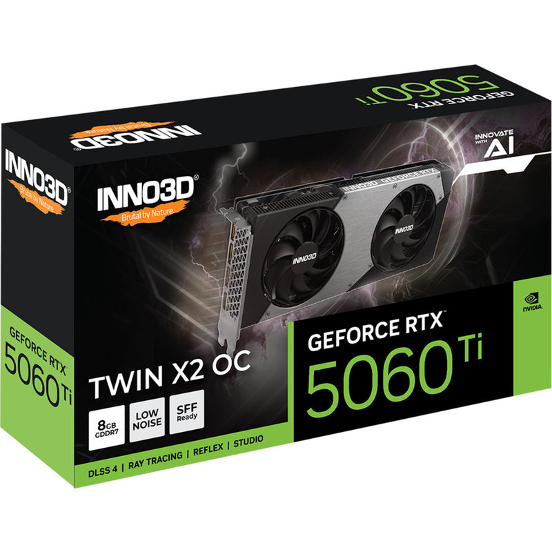 Load image into Gallery viewer, Inno3d geforce rtx 5060 ti twin x2 oc 8gb grafische kaart (3x displayport, 1x hdmi 2.1, dlss 4)
