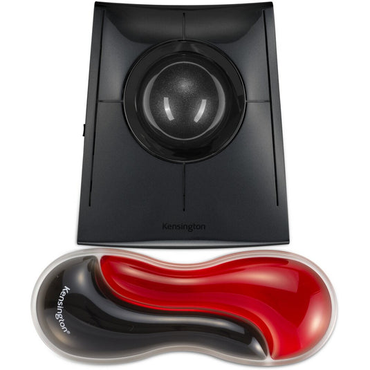 Kensington slim duo gel mouse trackball wrist rest polssteun (rood zwart)