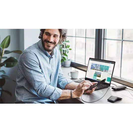 Lenovo usb-c-travel dock voor 2 schermen (met adapter) dockingstation (zwart)