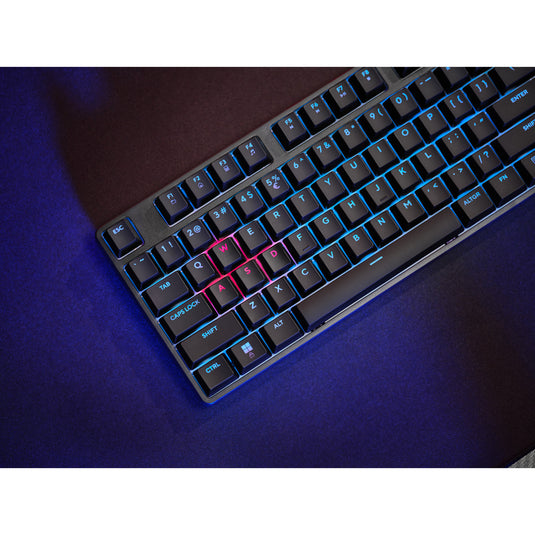 Trust gxt 864 cada compact mechanisch tkl-gamingtoetsenbord, gaming toetsenbord (zwart, us lay-out, huano brown, rgb)