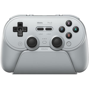 8bitdo pro 3 bluetooth gamepad (grijs zwart, switch 1 2, pc, android, 2.4 ghz bluetooth usb)