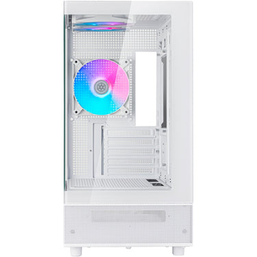 Silverstone lucid 04 mini tower behuizing (wit | 2x usb-a | 1x usb-c | rgb | tempered glass)