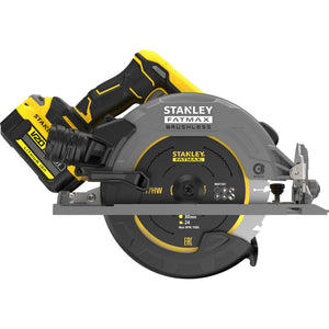 Stanley fatmax v20 18v cirkelzaag 190mm handcirkelzaag (zwart geel, accu en oplader inbegrepen, met koffer)
