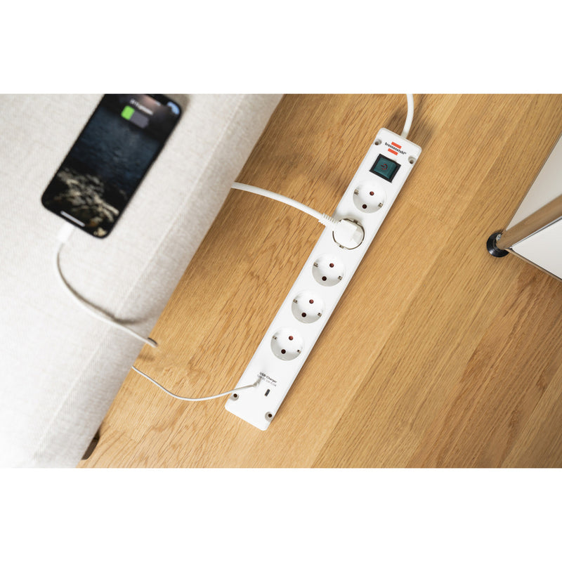 Load image into Gallery viewer, Brennenstuhl bremounta stekkerdoos 5-voudig met 2 usb c-laadcontactdozen stekkerdoos (wit, 2x usb c)
