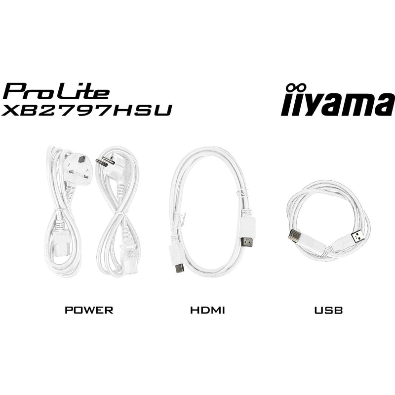 Load image into Gallery viewer, Iiyama prolite xb2797hsu-w1 27 monitor (wit (mat), 120 hz, hdmi, displayport, usb, audio)
