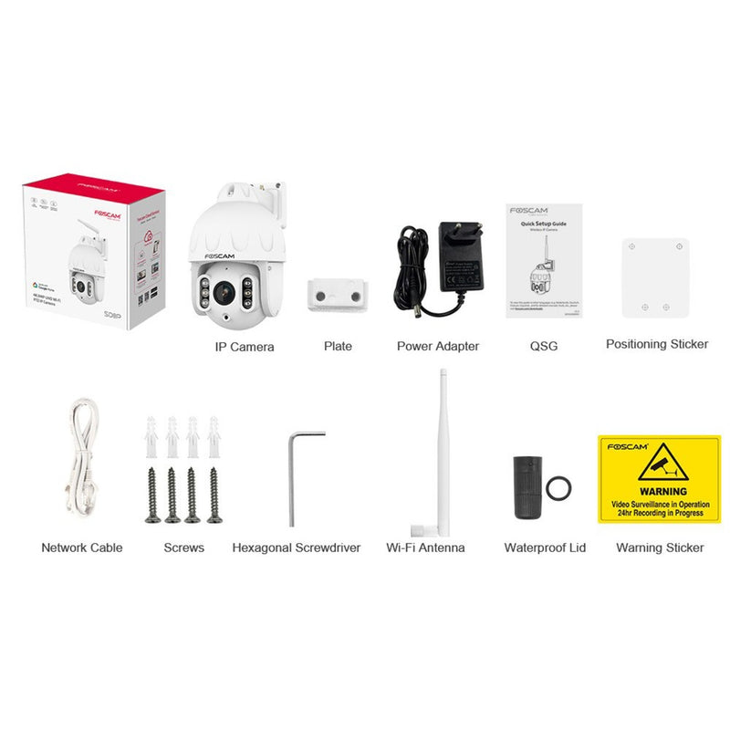 Load image into Gallery viewer, Foscam sd8p, 4k 8mp dual-band wifi ptz buiten beveiligingscamera (wit)
