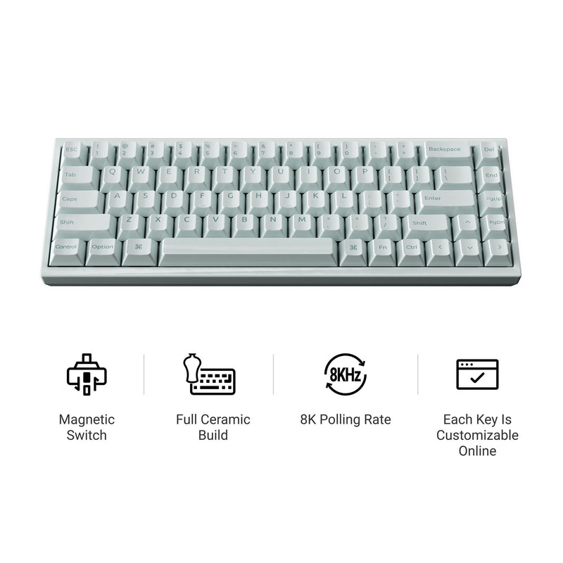 Load image into Gallery viewer, Keychron q16 he 8k magnetic switch keyboard (lichtgroen, us lay-out (qwerty), ultra-fast lime, 65%, rgb, hot swap, 8k)
